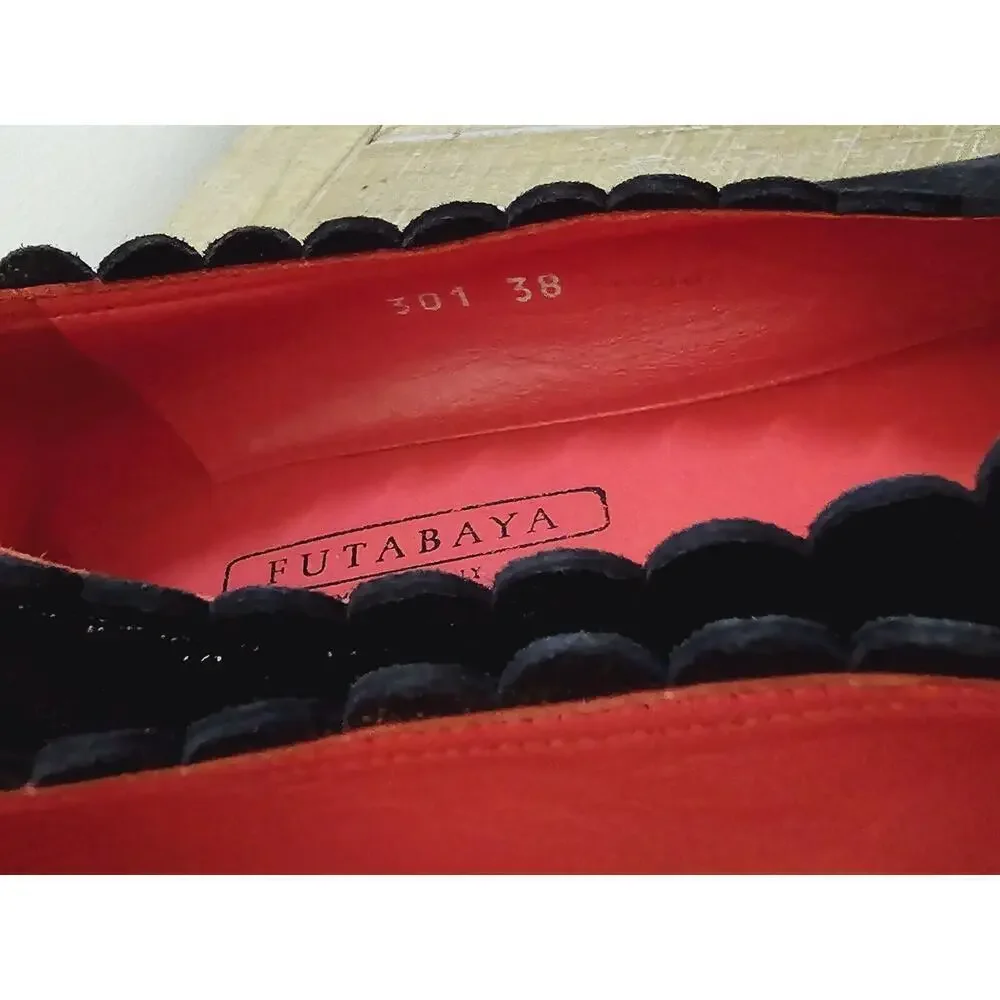 FUTABAYA LEATHER SLIP ON WOMENS US 7.5 EU 38 UNIQUE MADE IN ITALY RARE